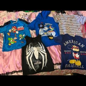 5 assorted shirts